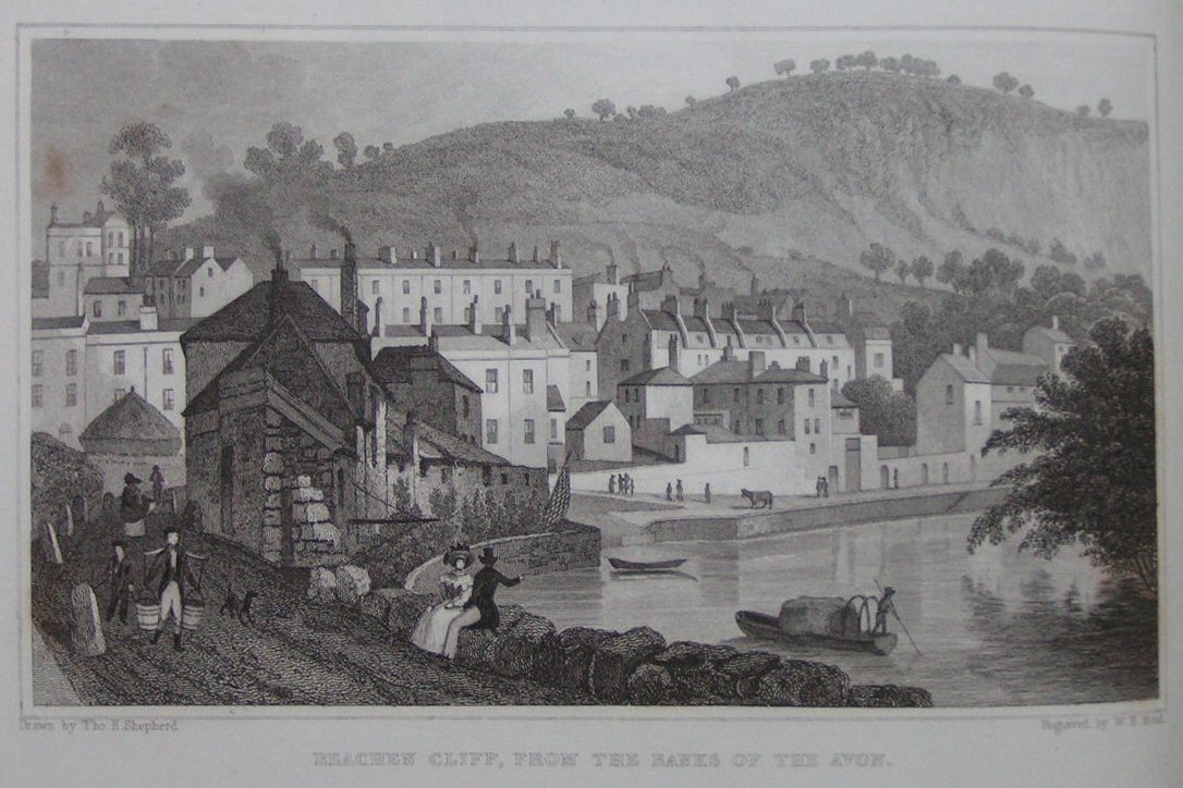 Print - Beachen Cliff,  from the Banks of the Avon - Bond